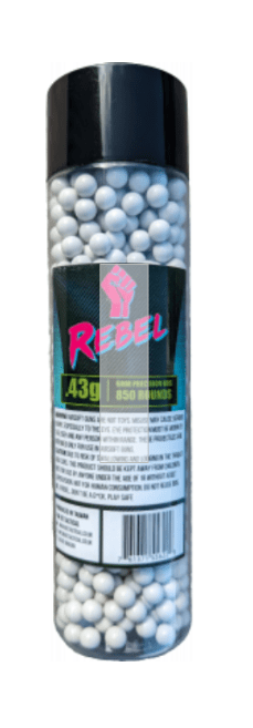 Rebel Precision Heavyweight BIO 6mm BBs 850pcs Bottle – 0.43g