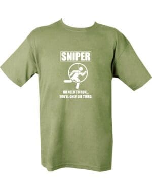 Sniper Die Tired T-shirt – Olive Green